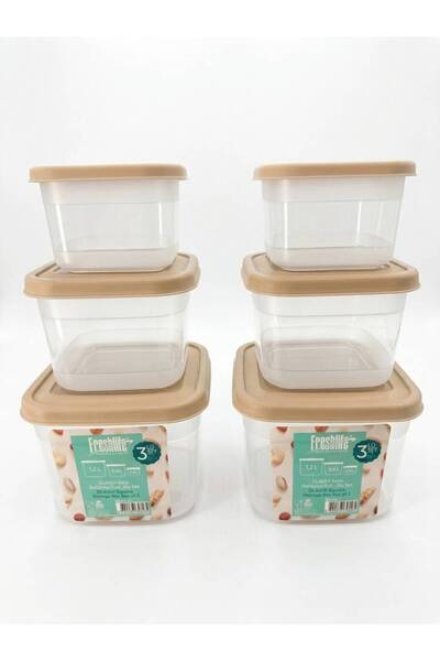 Freshlife 3 LÜ CLASSY KARE SAKLAMA KABI SET