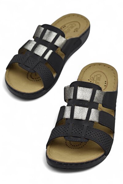 ISPARTALILAR 150988 Cv Full Orthopedic Sole Daily Women's Slippers Sandals Ru...