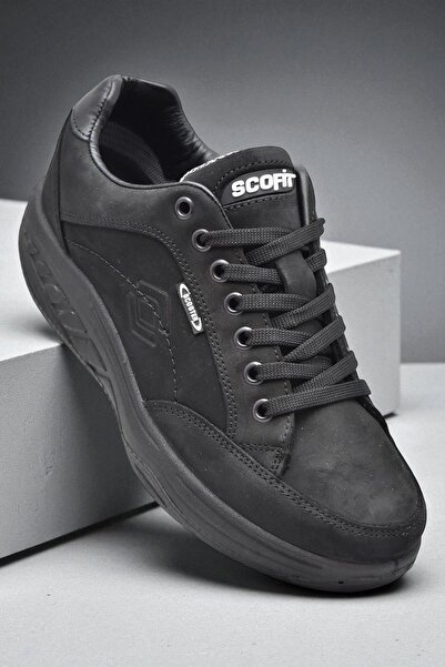 ISPARTALILAR Scooter 0781 Orthopedic Sole Waterproof Genuine Leather Black Me...