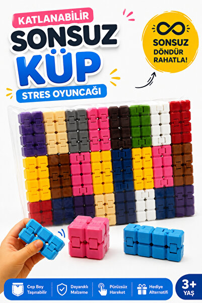 PONİKİDO Katlanabilir Sonsuz Küp Stres Oyuncağı Tekli