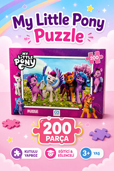 PONİKİDO My Little Pony 200 Parça Çocuk Puzzle Yapboz – Kutulu Eğitici ve Eğl...