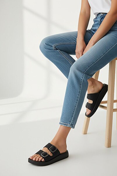 ISPARTALILAR 950H Soft Orthopedic Sole Shiny Double Buckle Thick Sole Women's...