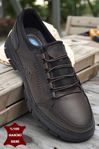 ISPARTALILAR 389R Full Orthopedic Heel Massage Sole Men's Shoes Genuine Leath...