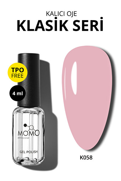MOMO professional Kalıcı Oje K058, Nude Pembe, 4 ml