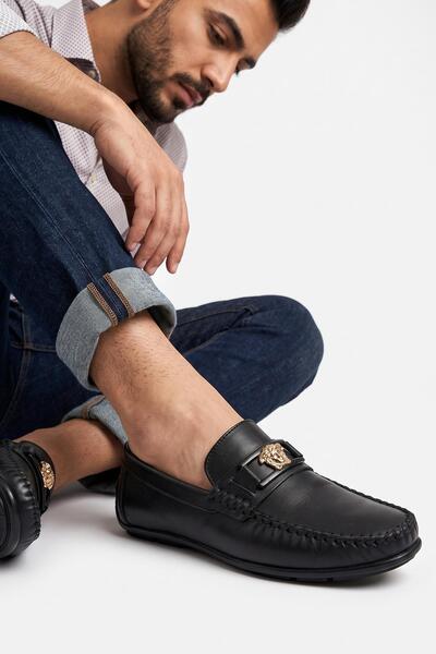 ISPARTALILAR 3283 Flexible Comfortable Sole Black Genuine Leather Men's Shoes...