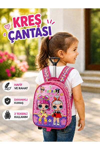 Bagacar Mn Lol Tekerlekli Kreş Çocuk Sırt Çantası