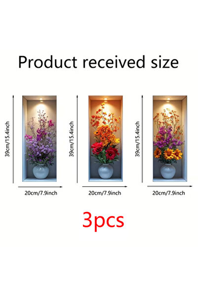 Choice MULTI 3D Imitation Wall Painting Realistic Vase Self-adhesive Wall Sti...