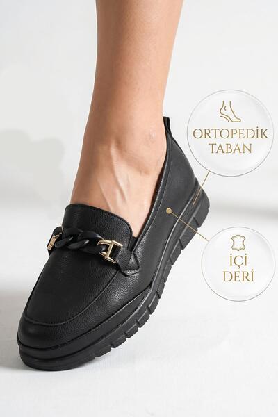ISPARTALILAR 0244 Buckle Comfortable Orthopedic Sole Daily Women's Shoes Flat...
