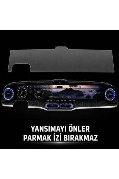 Engo Mercedes GLC İle Uyumlu Mat Ekran Koruyucu 39.1 İnç Multimedya Ve Gösterge, Yansıma Ve Parlama Önleyici