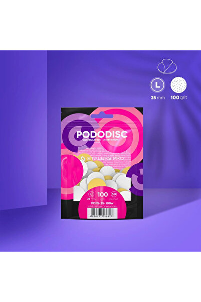 STALEKS PODODISC PRO L Pedikür Disk İçin Yedek Beyaz Törpüler, 100 Grit (50 A...