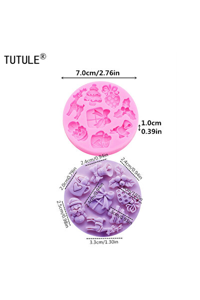 Choice6 Pink Christmas Little Bell Mold Christmas Series Fondant Sugar Cupcak...