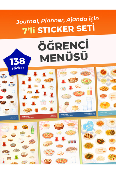 ÖĞRENCİLİK GÜNLÜKLERİ, Anne Yemekleri, Çay ve Atıştırmalık Sticker Seti, Journal & Ajanda Koleksiyonu
