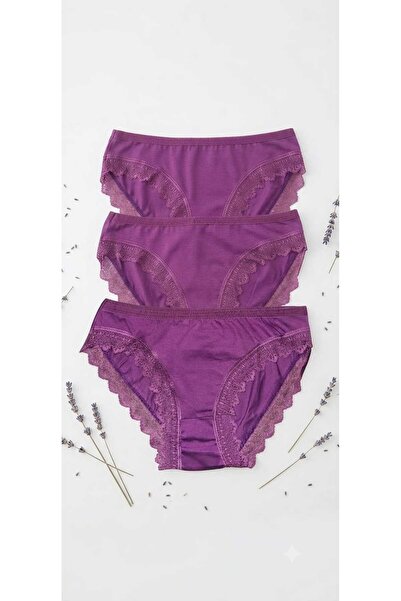 AZOSEV Cotton Dentelli Purple Panties 3-Pack