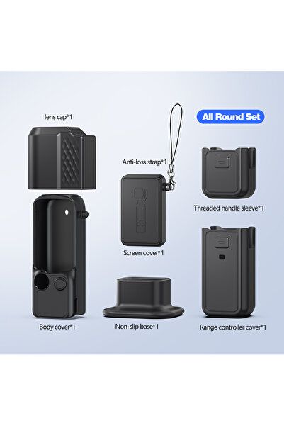 Choice1 6-piece black set Silicone Cover for DJI Osmo Pocket 4 Soft Flexible ...