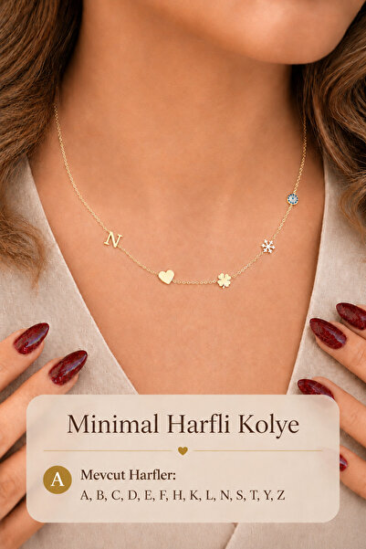Sacce Scarves&Accessories Kişiselleştirilebilir Harfli Figürlü Kolye – 14K Go...