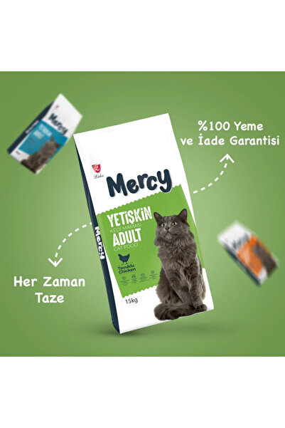 Mercy Tavuklu Yetişkin Kedi Maması 15 Kg x 2 Adet