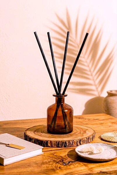 junibeliw Amber Cam Şişe Koku Giderici Fiber Bambu Çubuklu Boş Oda Kokusu Şiş...