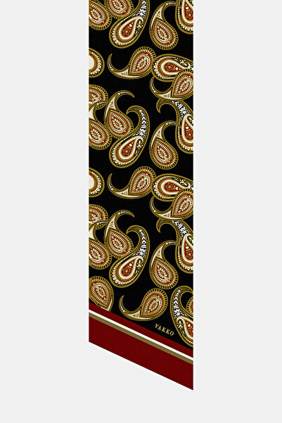 Vakko SİYAH ŞAL DESENLİ TWILL FULAR