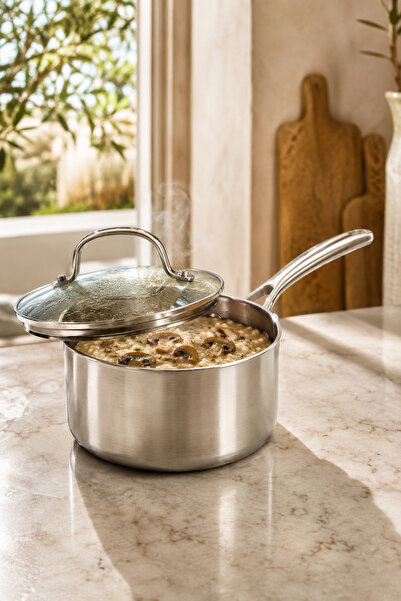 MISTERCOOK Mister Cook Titan Tri-Ply Casserole With Cover, 1138/20C, 20 Cm, T...