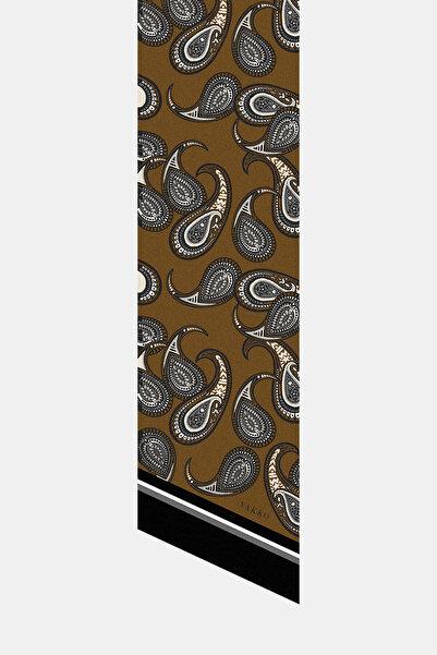 Vakko KAHVE ŞAL DESENLİ TWILL FULAR