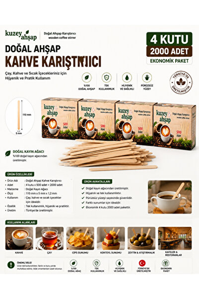 Genel Markalar Tahta Çay Kahve Karıştırıcı 2000 adet