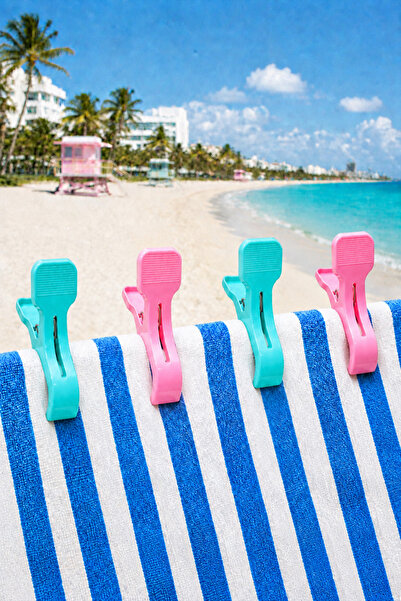 Boldy 4-Piece Sunbed and Towel Peg - Laundry and Carpet Peg - Beach Towel Peg...