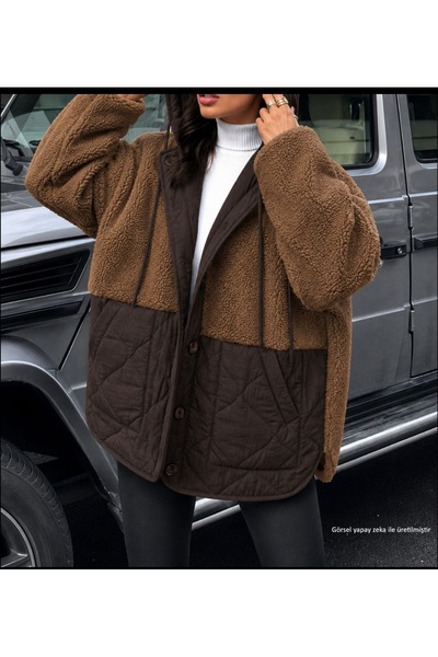 Love The Wind Plush Bitter Brown Loose Cut Coat