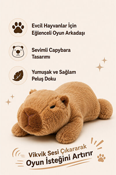 Arbolos Sesli Peluş Capybara Köpek Oyuncağı 20 Cm