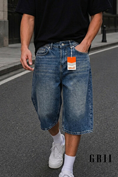 KOTOLOG Y2k Yıkamalı Baggy Short Bol Kesim Rahat Jean Kot Salaş Unisex Diz Al...