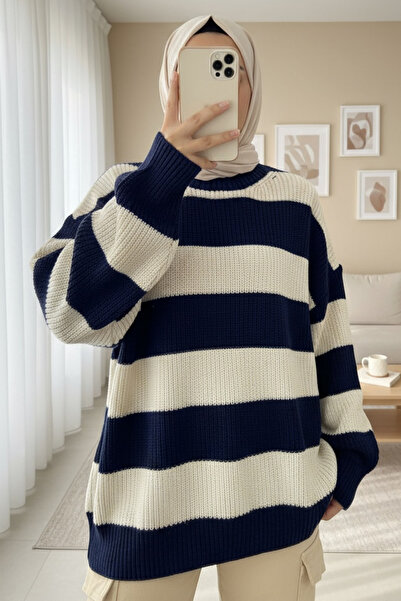 Modamorfo Thessaloniki Knitted Crew Neck Sweater - Navy
