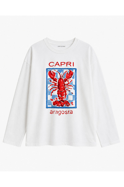 Jose Clothing Premium Oversize Kesim Uzun Kollu Baskılı Sweatshirt