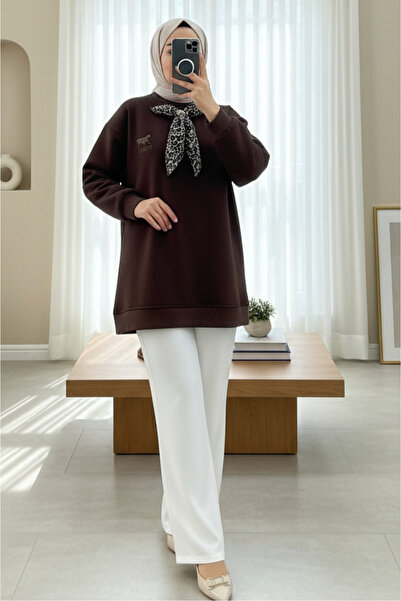 Modamorfo Scarf with Leopard Emblem 3 Thread Sweat -K. Coffee
