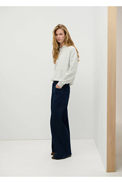 Mango Teen Dekoratif dikişli wide leg jean pantolon