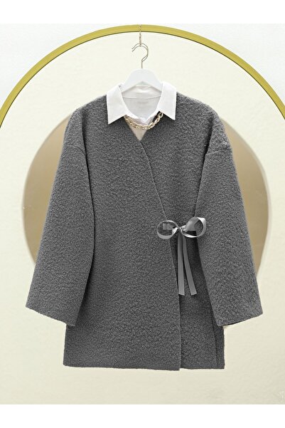 Modamorfo Kimono Boucle cu legături laterale - afumat