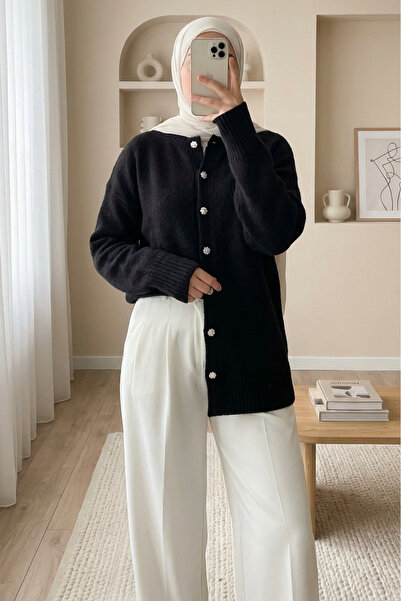 Modamorfo Stoned Buttoned Soft Casual Knitwear Cardigan -K. Coffee