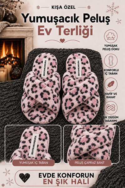 Behtah Kundura Fluffy Cross Model Women's House Slippers Girls House Slippers...