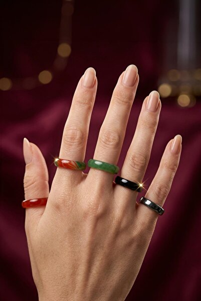 Taş Sandığı Five Natural Stone Rings