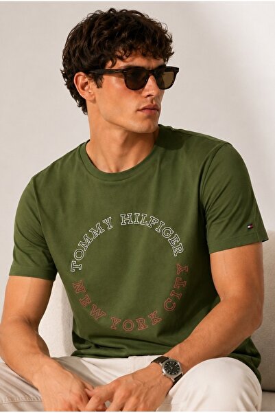 Tommy Hilfiger Slim Fit Woven 100% Cotton Printed Men's T-Shirt