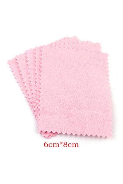 Choice7 Pink 6x8cm 50pcs/Lot Silver Polishing Cloth Double-Sided Reusable Col...