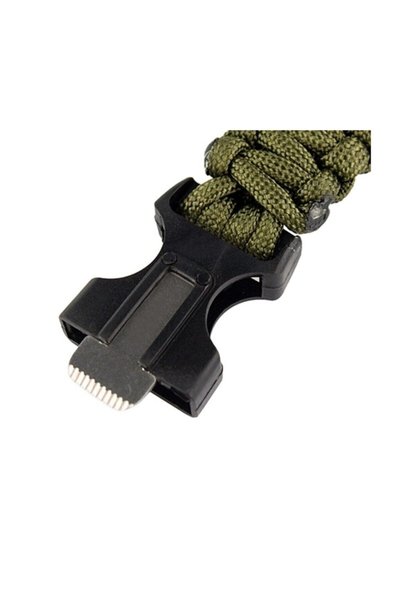 FORMULA X Outdoor Paracord Bracelet with Fire Starter Green Camouflage