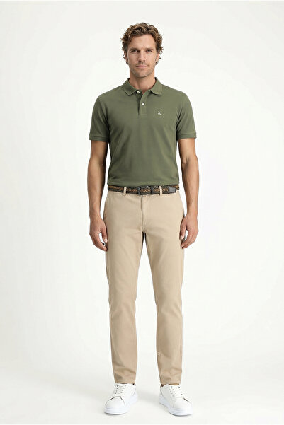 Kiğılı Polo Yaka Slim Fit Nakışlı %100 Pamuk Tişört