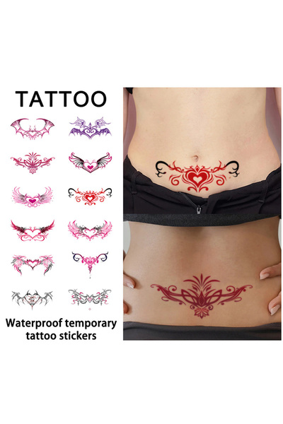 Choice XE00001F 12Pcs Glow in Dark Succubus Temporary Tattoo Sticker, Long-la...