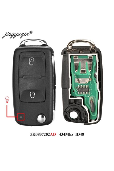 Choice مفتاح سيارة عن بعد قابل للطي من jingyuqin بـ 2 زر، طراز 7E0 837 202 AD...