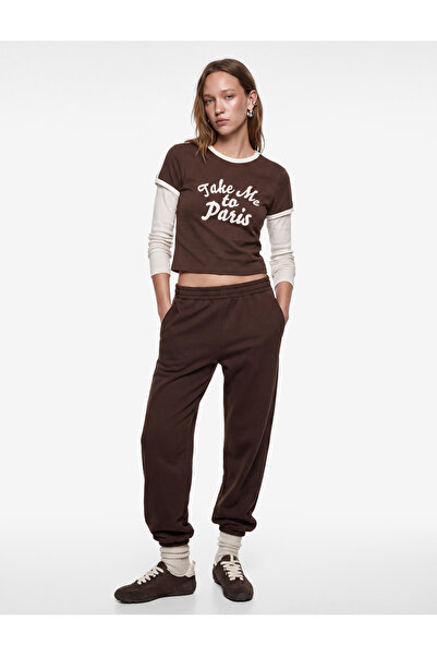 Koton Basic Jogger Sweatpants with Elastic Waist Pocket Detail