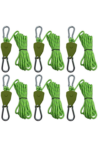 Choice1 6pcs green 6Pcs 4mm Camping Tent Tie Down Rope Tightener Fastening Wi...