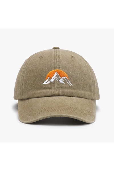 Choice8 Adjustable Khaki 1pc Unisex Embroidered Sunset Baseball Hat,washed Ad...