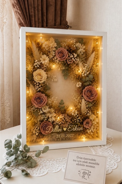 Verda Çerçeve 30x40 Cm Ledli İsimli Derin Tasarım Gül Kutusu Anı Çerçevesi! A...