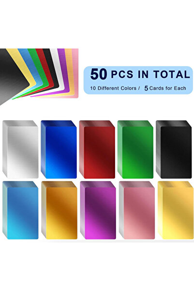Choice3 1 box 50 Pieces 1 Box 50 Pieces 50 pcs Metal Business Cards Color Alu...