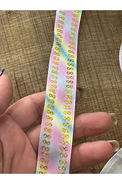 Gönülden Tasarım 100X3 cm Sequined Colorful Ribbon Sewing Accessory Lila