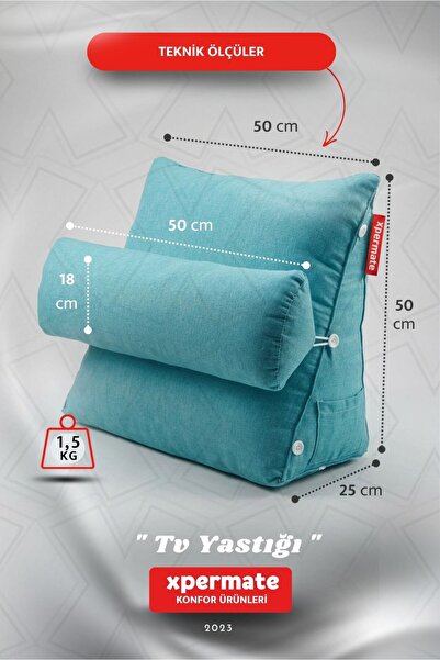 XPERMATE Back Support Pillow Tv Pillow with Waist and Neck Support Reading Pillow Postoperative Pillow Blue
